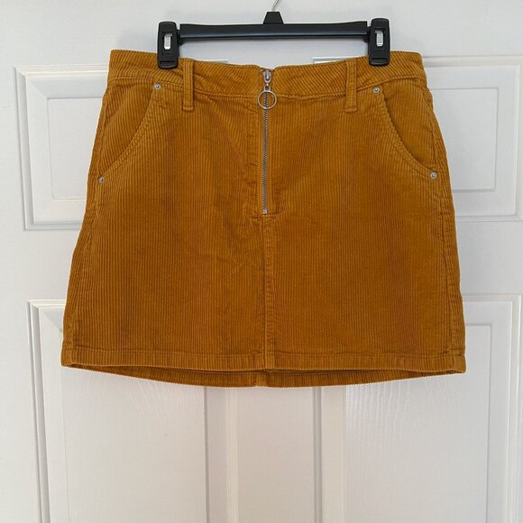 Arizona Jean Company Dresses & Skirts - Arizona Jeans Co. Corduroy Yellow Mini Skirt Size 11 Juniors Y2K 70’s Retro
